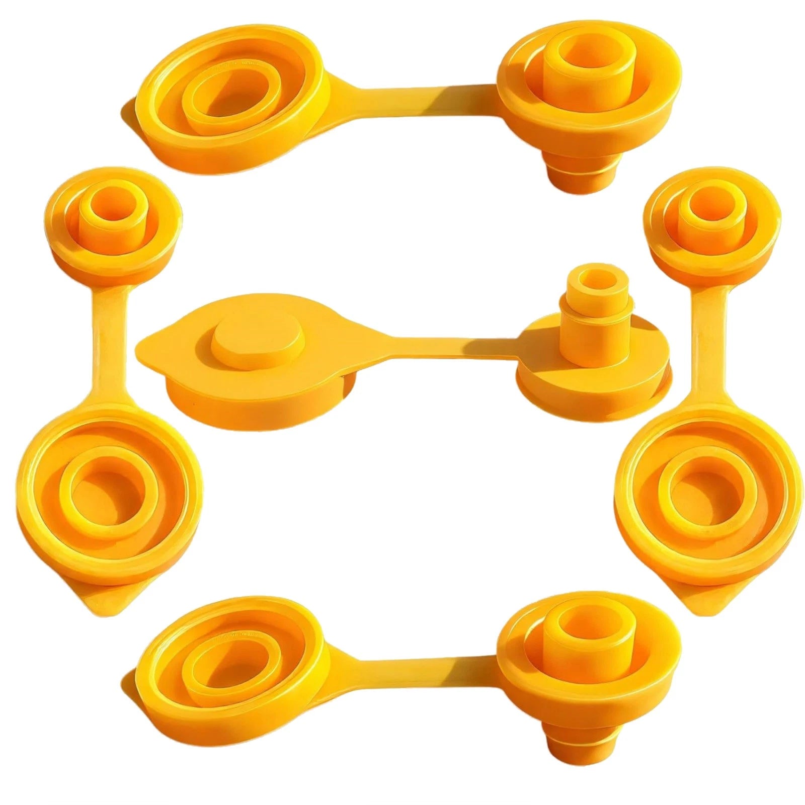 5 Pack Yellow Plastic Gas Can Vent Caps For Fuel Container Leak-proof