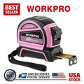 WORKPRO 25FT Pink Tape Measure, Dual Lock Tape Measure Fractions 1/8"