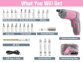 Pink Cordless Screwdriver Set 3.6V with 24Pcs Bit by Unbranded