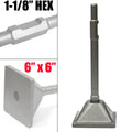 Square Dirt Soil Tamper 6x6 Stamp Plate 1-1/8" Shank For Demolition