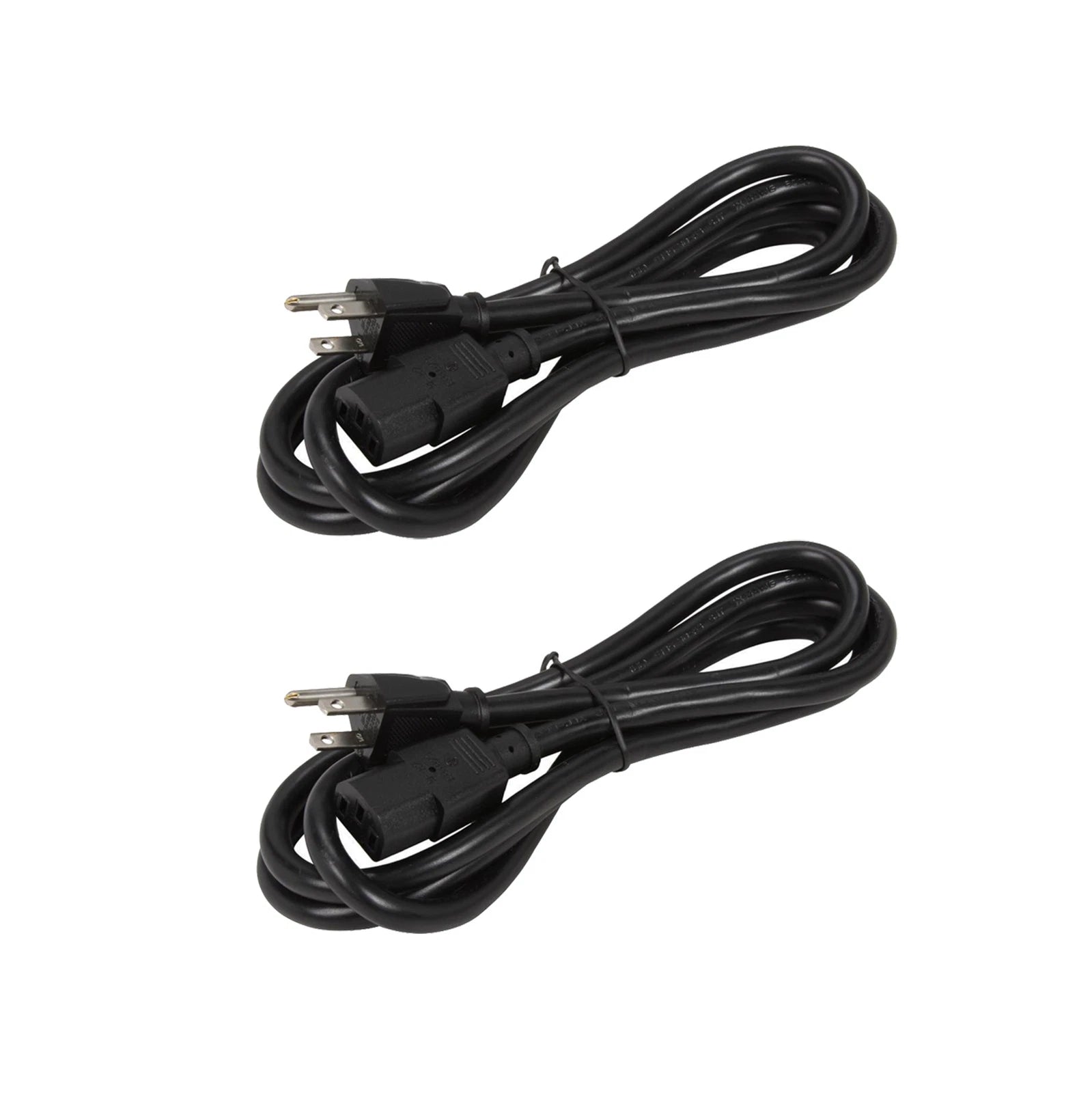 2 Pack 6 Ft Computer Ac Power Cable 18 Awg Foot Cord Psu Supply 3