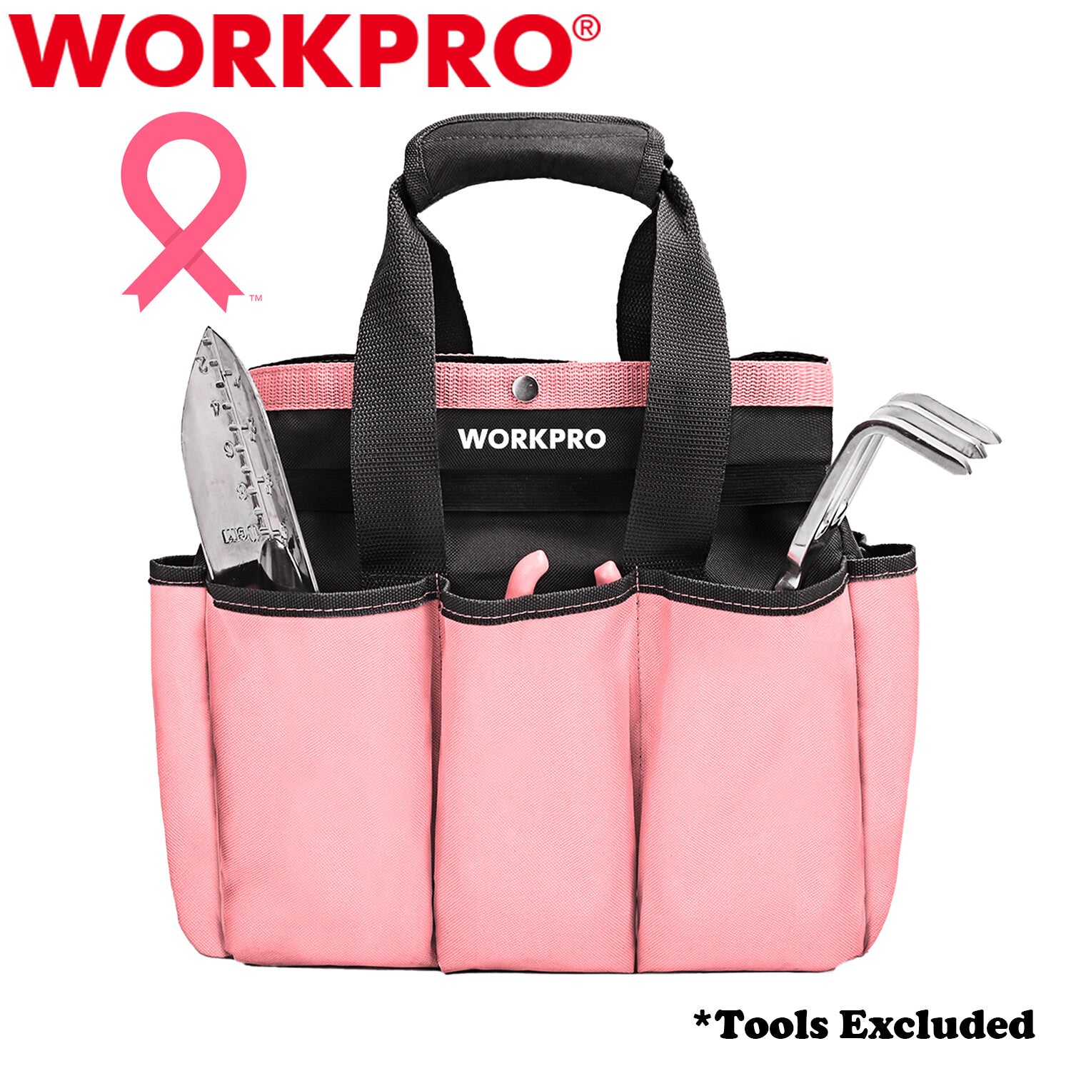 WORKPRO Garden Bag Garden Tool Tote Storage Bag w/ 8 Pockets Home Tool
