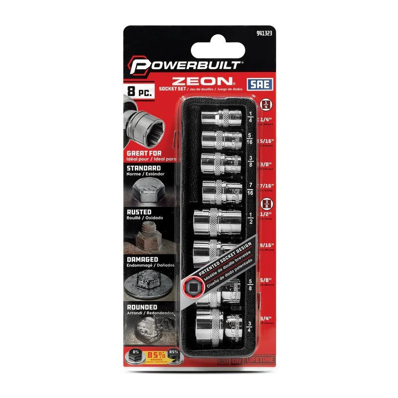 POWERBUILT Zeon Socket Set 8PC