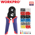 WORKPRO Ferrule Crimping Tool Kit Ratchet Wire Crimping Plier w/800PCS