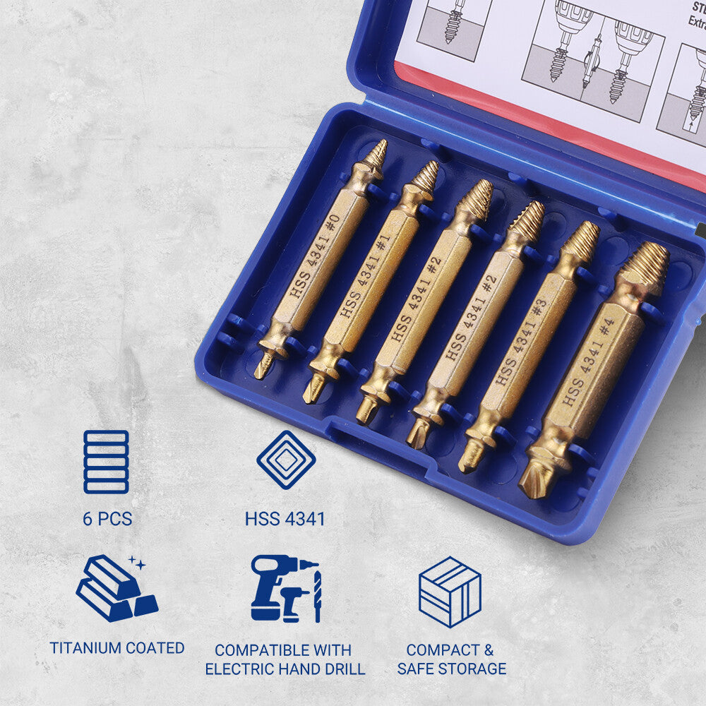 Workpro Stripped Screw Extractor Set 6 Piece