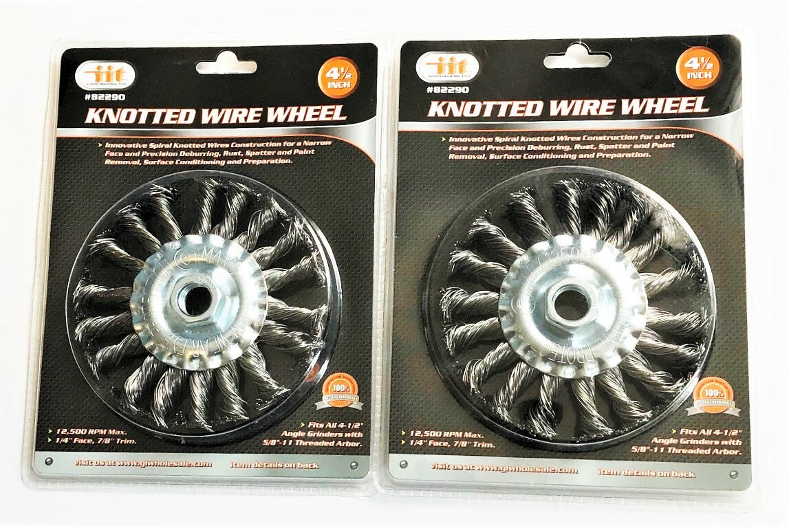 Illinois Industrial 4-1/2" Coarse Knotted Wire Wheels 5/8"-11 by Illinois Industrial