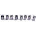 Precision 8pc Er11 Collet Set Tir 0.0004" / 10μM 2mm(1/16") To 6.5mm