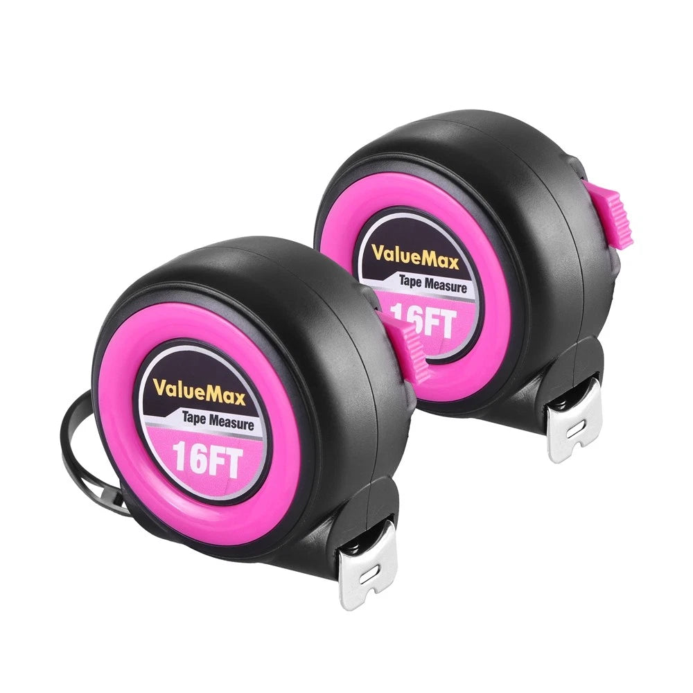 Valuemax 2-pack Pink Tape Measure 16ft Imperial | Built Supply Co