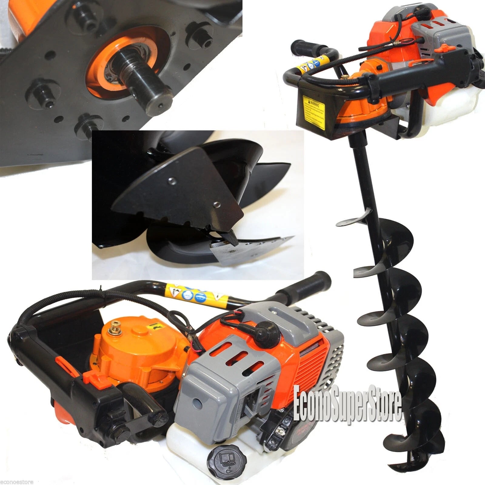 One Man 52cc 2.3hp Ice Post Hole Driller Digger W/ 6" Ice Bit W/sharp