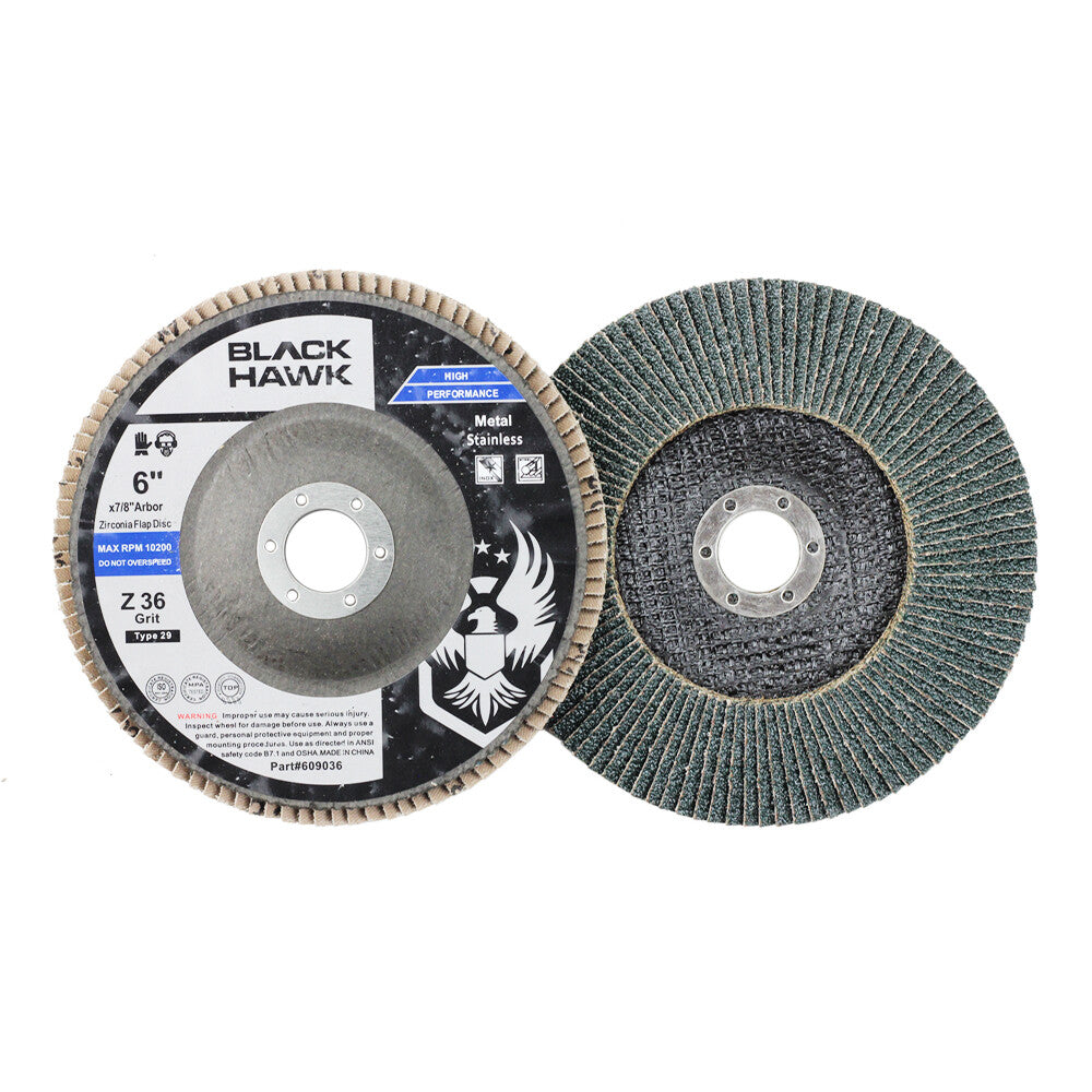 BHA 6" Zirconia Flap Discs Grinding Wheels T29 - 5 Pack by BHA
