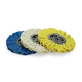 8" X 5/8" Airway Buffing Wheel Variety 3 Pack: Blue, Yellow, Untreated