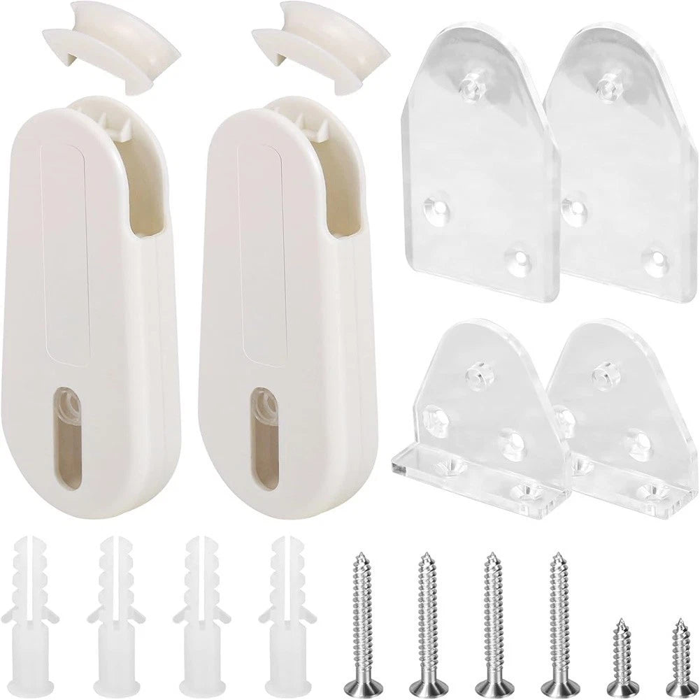 2 Sets White Plastic Rope Tensioner For Roller Blinds Drawstring