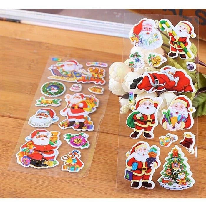 5 Sheets Christmas Stickers For Kids Xmas Craft Gift Card-making Home