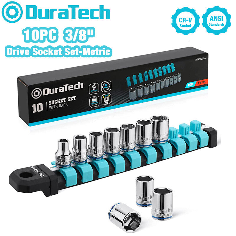DURATECH 10PC 3/8-Inch Drive Socket Set Metric