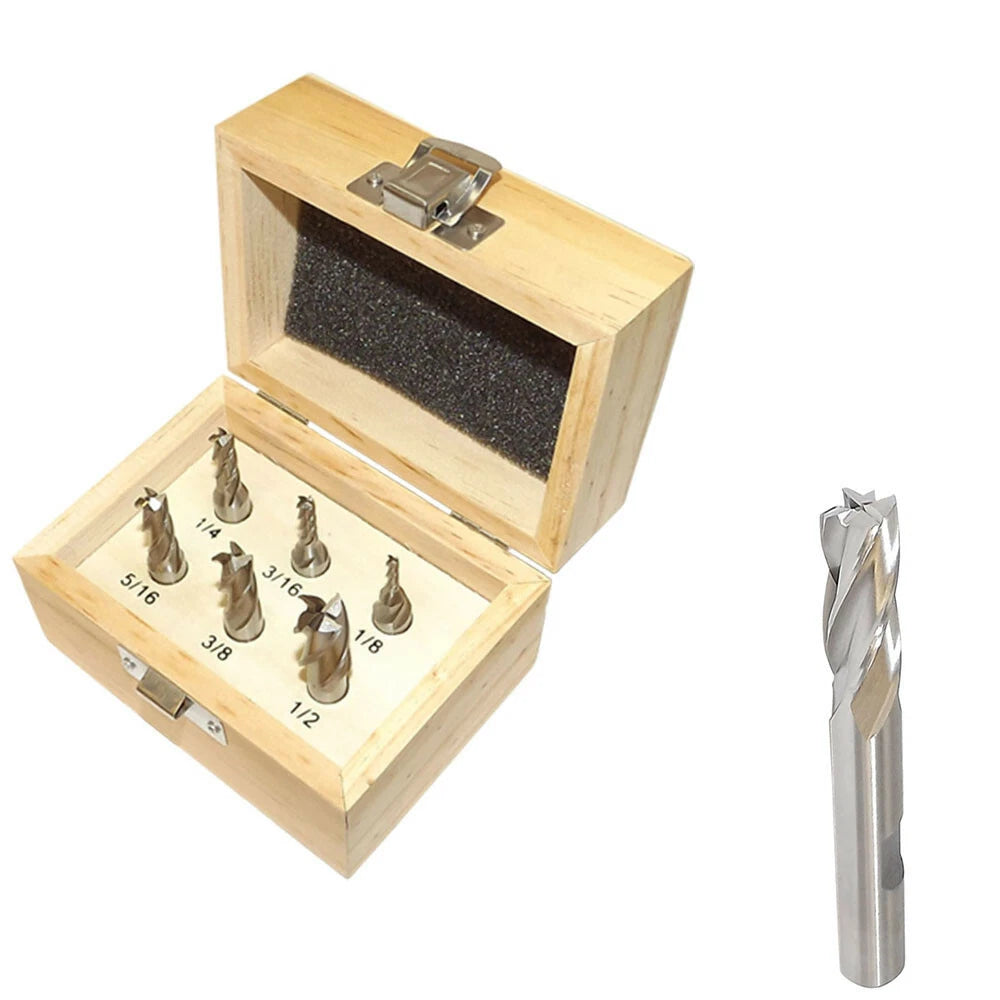 1/4 X 3/8 Hss 4 Flute End Mill Set High Speed Steel Center Cut Milling