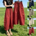 Style Women Wide Leg Pants Casual Straight Pants High Elastic Fabric