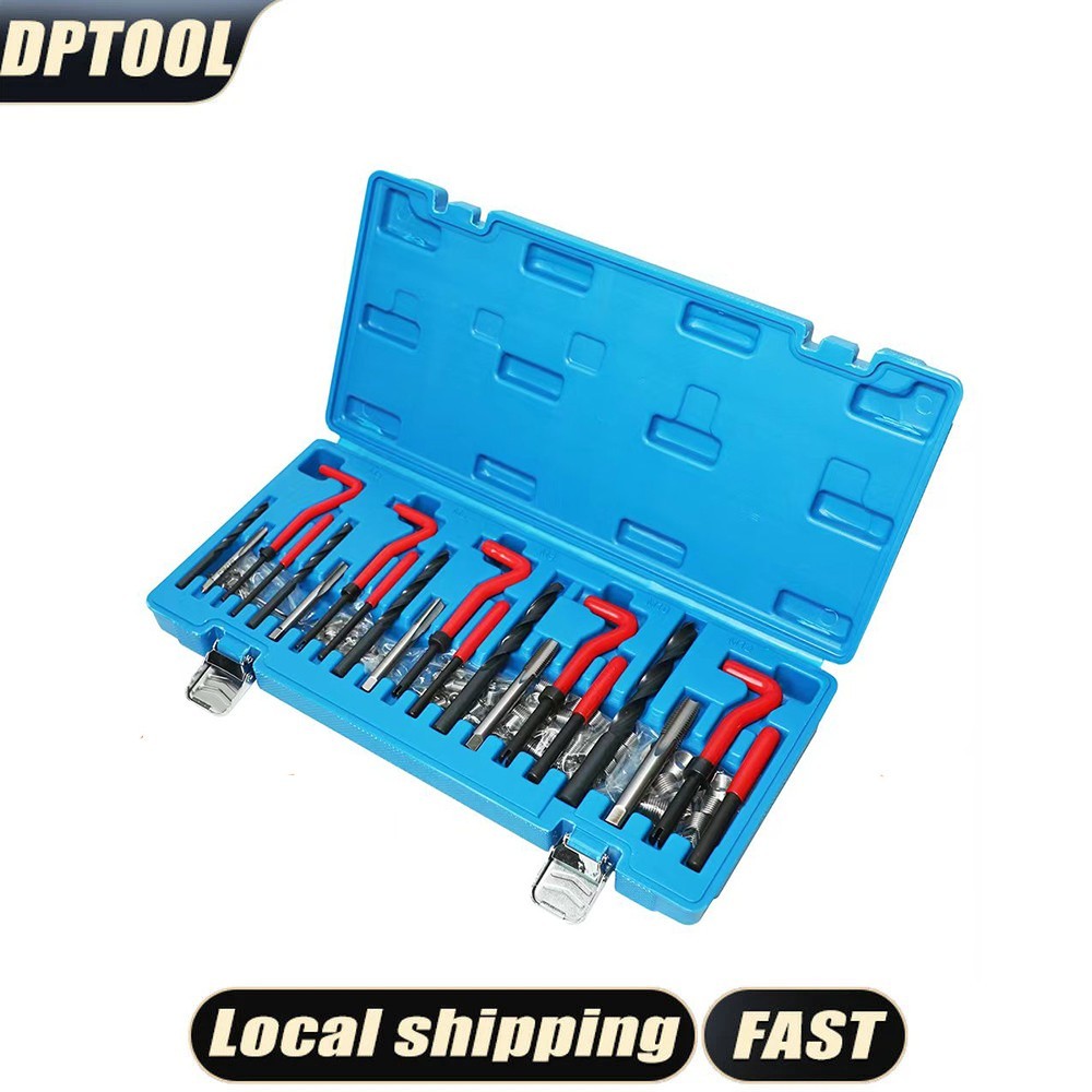 131PCS Metric Helicoil Rethread Kit M5 M6 M8 M10 M12 Stripped Thread Repair Set