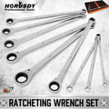 9PC Extra Long Ratcheting Wrench Set 8–22MM Double Box End CR-V by Unbranded