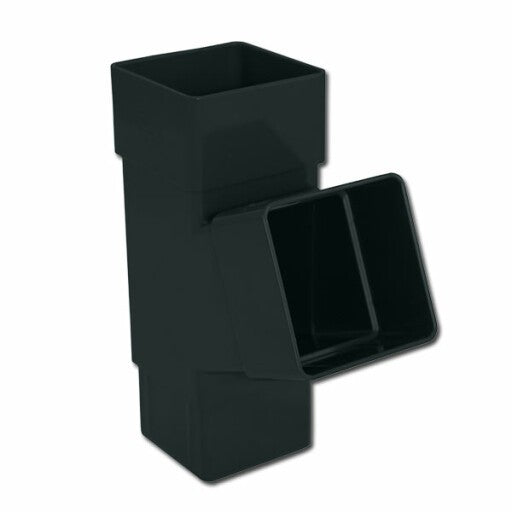 FloPlast Square Downpipe Branch 112° Black Pack of 6