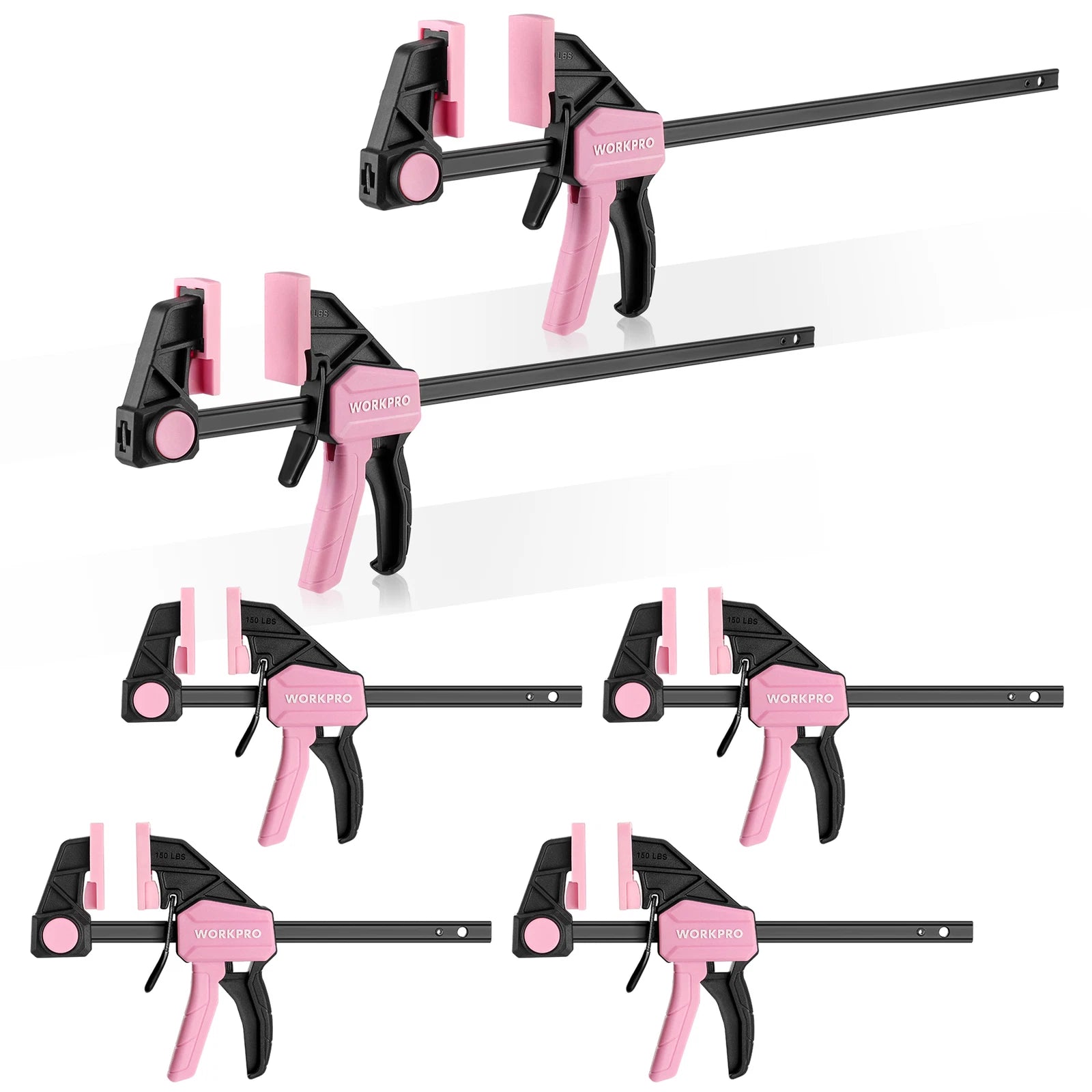 6Pack Bar Clamp 6" 12" Light-Duty One-Handed Clamp/Spreader Quick-Change F Clamp