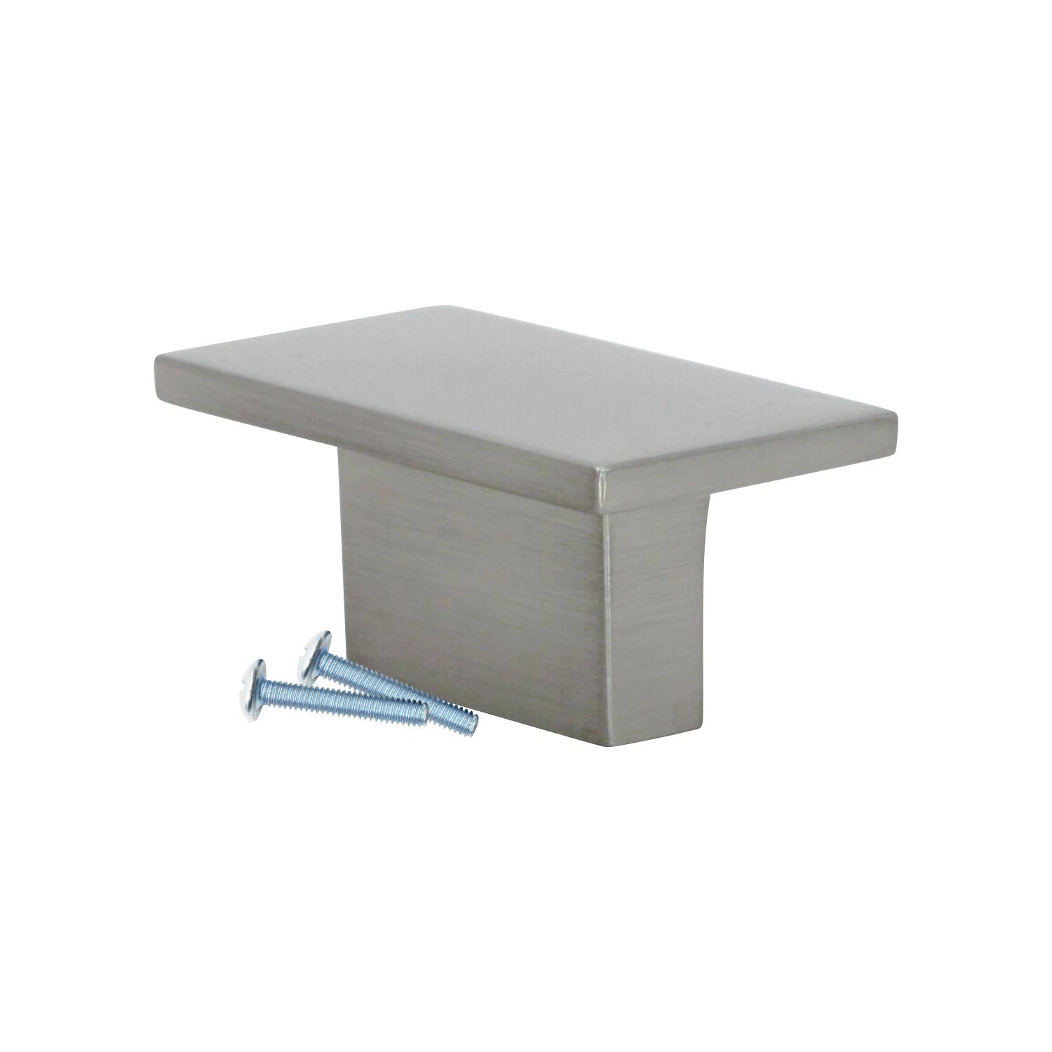 25 Pack Contemporary Rectangle Brushed Nickel Cabinet Knob 1-9/16"