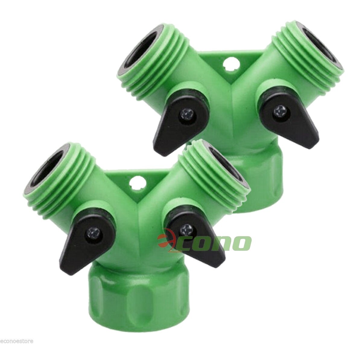 Lot of 2 Y Garden Hose Connector Splitter 2-Way Connector Water Valves
