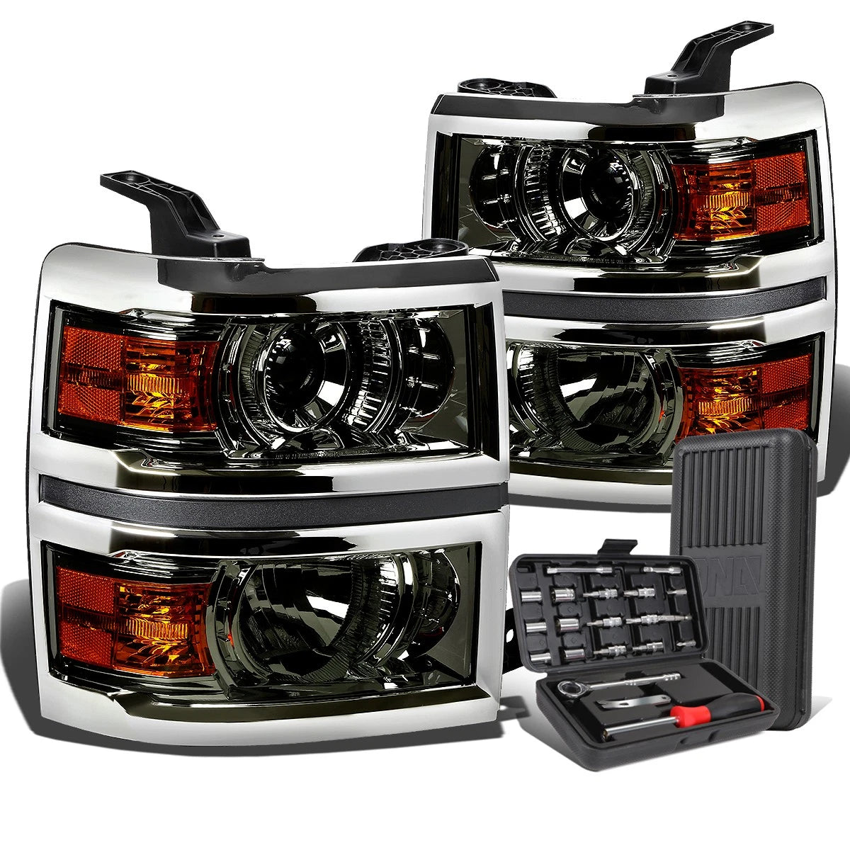 For 2014-2015 Silverado Smoked Housing Amber Corner | Built Supply Co
