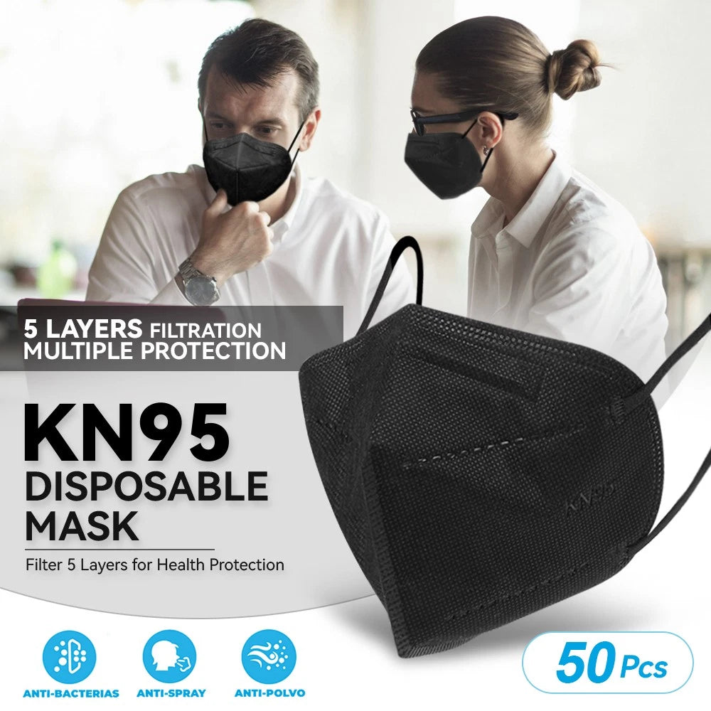 [Black] Kn95 Protective Face Mask 5-layer 95% Pm2.5 | Built Supply Co