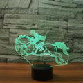 3d Illusion Night Light English Horse Riding Usb 7 Color Touch Change