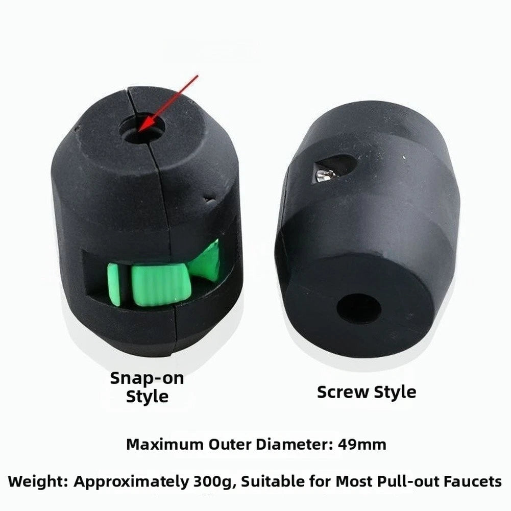 Black Cast Iron Gravity Ball Weight For Pull Out Faucet Hose 330g Size