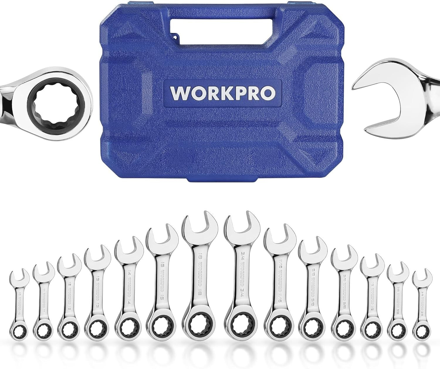 WORKPRO 14-Piece Ratcheting Combination Stubby Wrench Set by WORKPRO