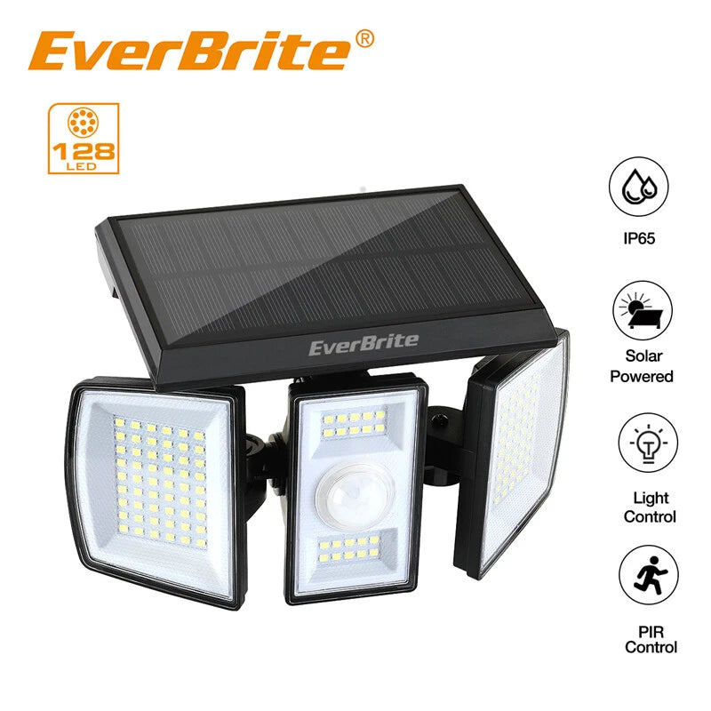 Everbrite Solar Outdoor Light 128led 7000k Solar Motion Sensor 3