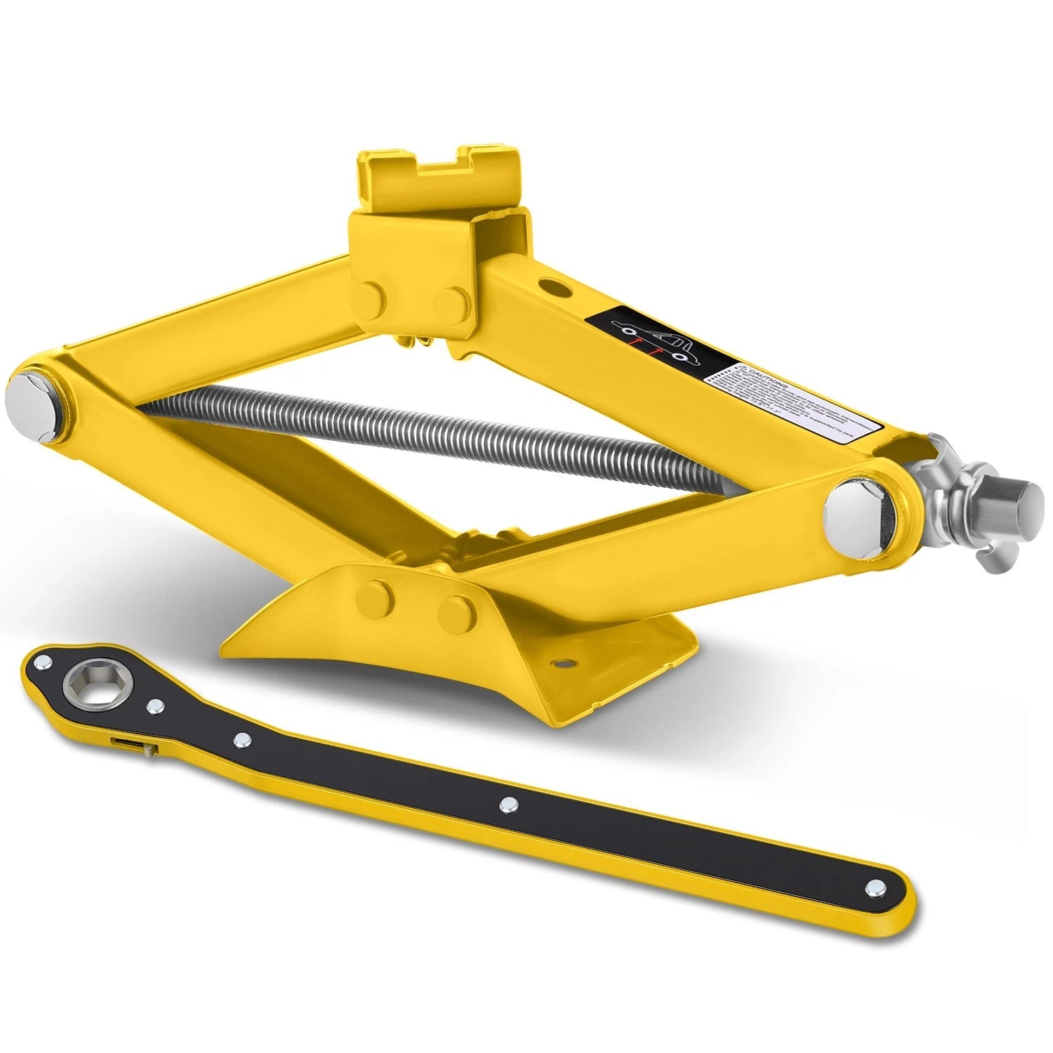 3.85-17.4 In 4409lbs Hydraulic Yellow Scissor Lift Jack(2 Ton )