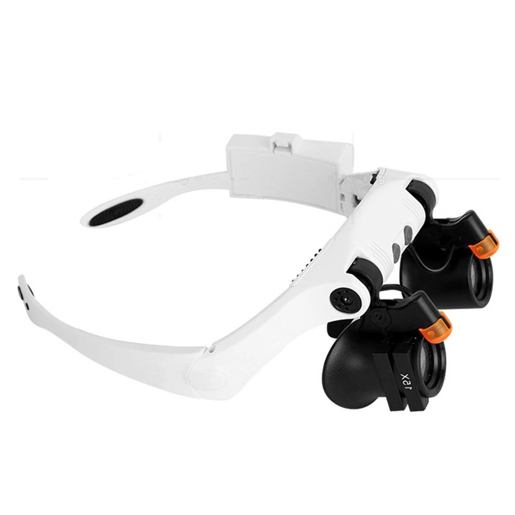 Adjustable Led Cold Warm Light Headband Magnifier Glass Jewelry