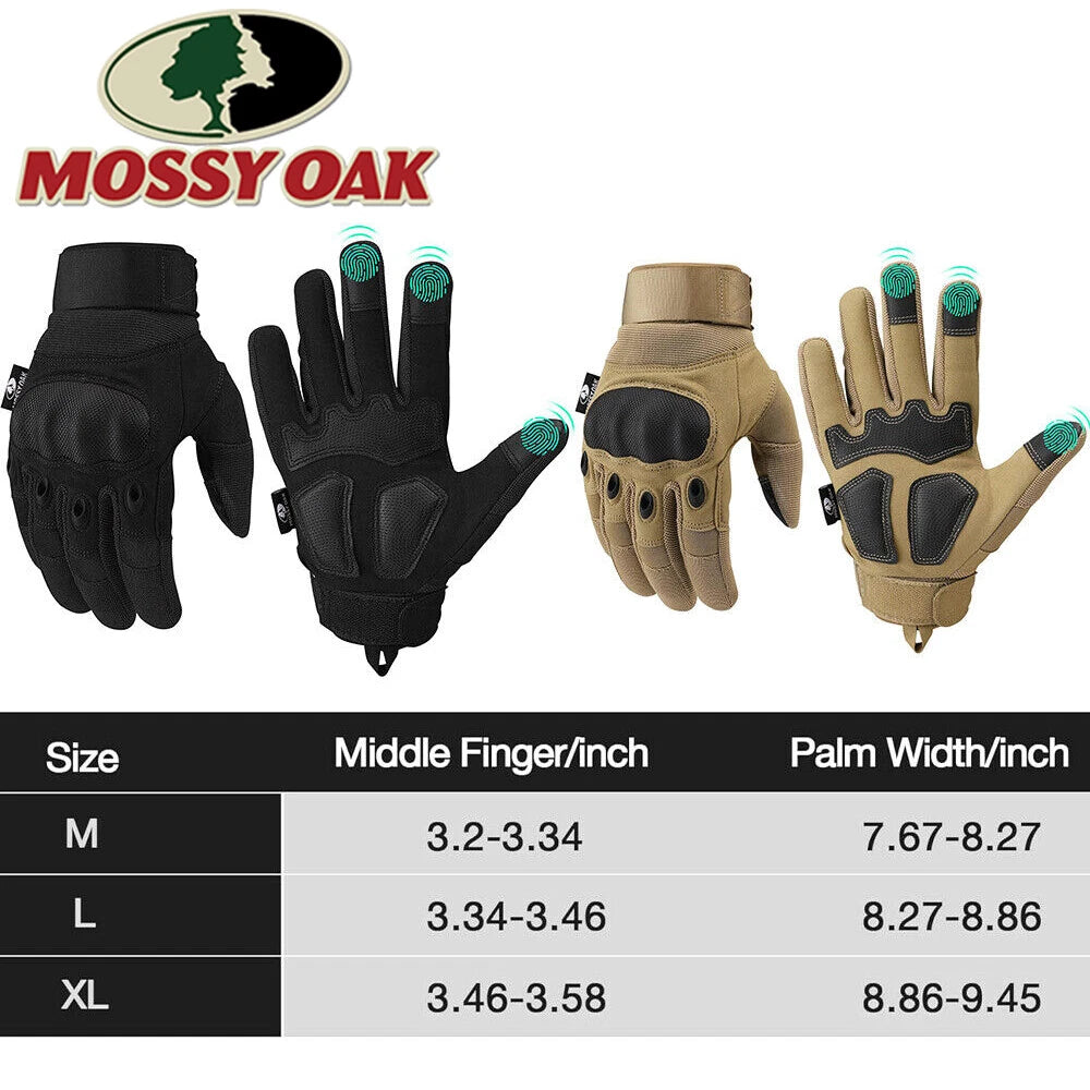 Mossy Oak Tactical Gloves Multi-size Touchscreen Airsoft Gloves Adjustable Nylon