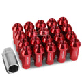 Open End M12x1.25 50mm Tall 25mm Od Red Aluminum Jdm Lug Nuts+adapter