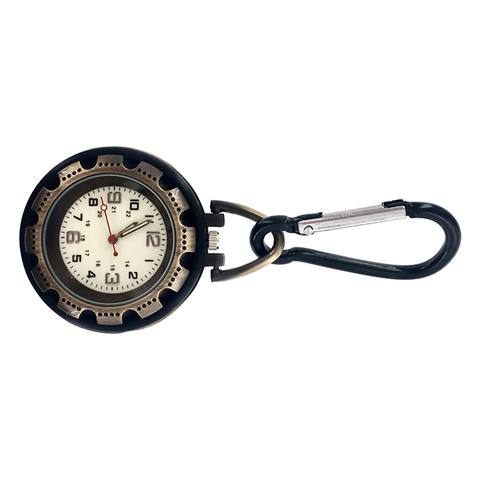 Alloy Backpack Clip-on Carabiner Quartz Pocket Watch Fit For Hiking