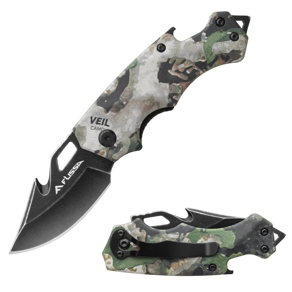 Flissa Mini Folding Pocket Knife 2.5" Stainless Steel Drop Point