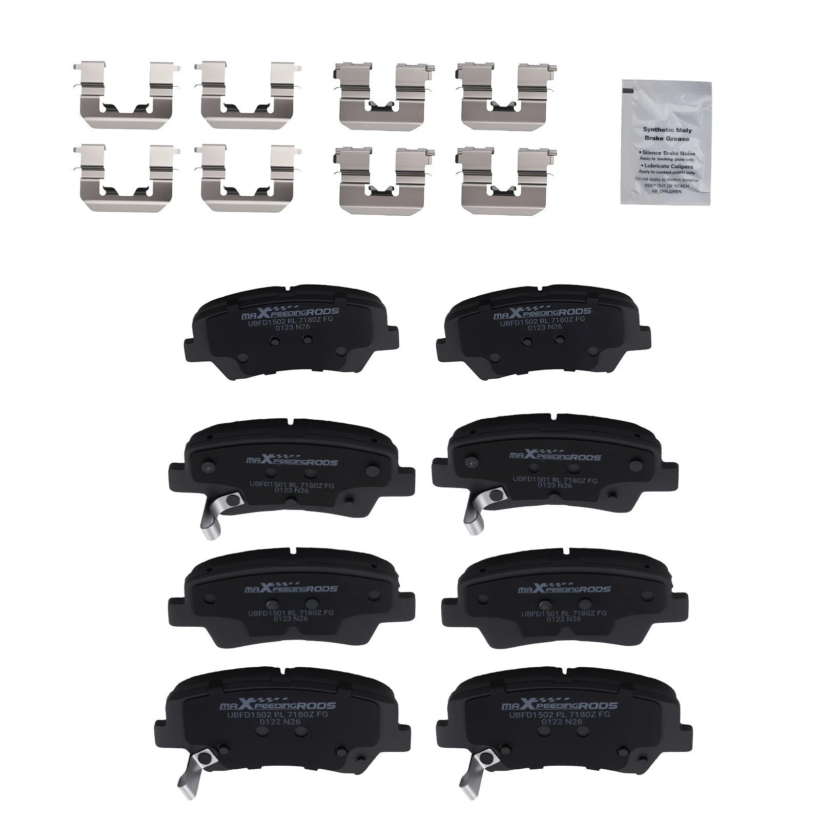 Front Rear L&amp;R Brake Pads Set for Kia Forte5/Forte/F<wbr/>orte Koup 2014-2016 D1543