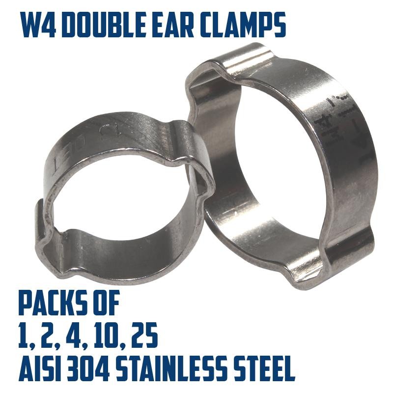 Mikalor D74 Double Ear Clamps Type O Clips Stainless Steel 2pcsOpens in a new wi