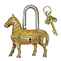 Antique Padlock Brass Hand Crafted Working Decorative Horse Shape