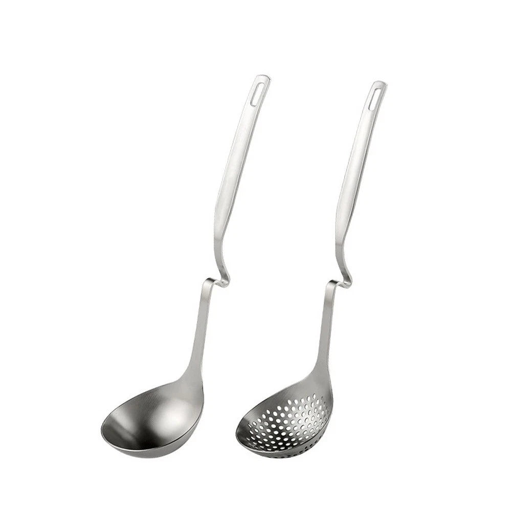 Hot Pot Cooking Spoon Set 304 Stainless Steel With Hanging Hook And