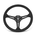 350mm 2.5" Dish Wheel Nrg 3spoke Black Alcantera Leather Steering