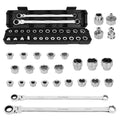 DURATECH 27PCS Extra Long Flex Head Ratcheting Wrench Set 8-22mm