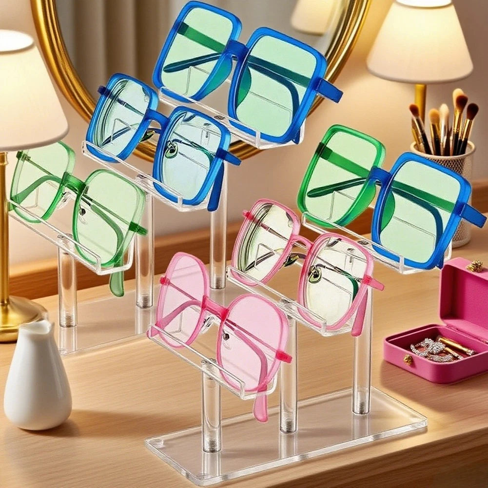 Clear For Acrylic Sunglasses Display Stands 3 Tier Organizer For Home