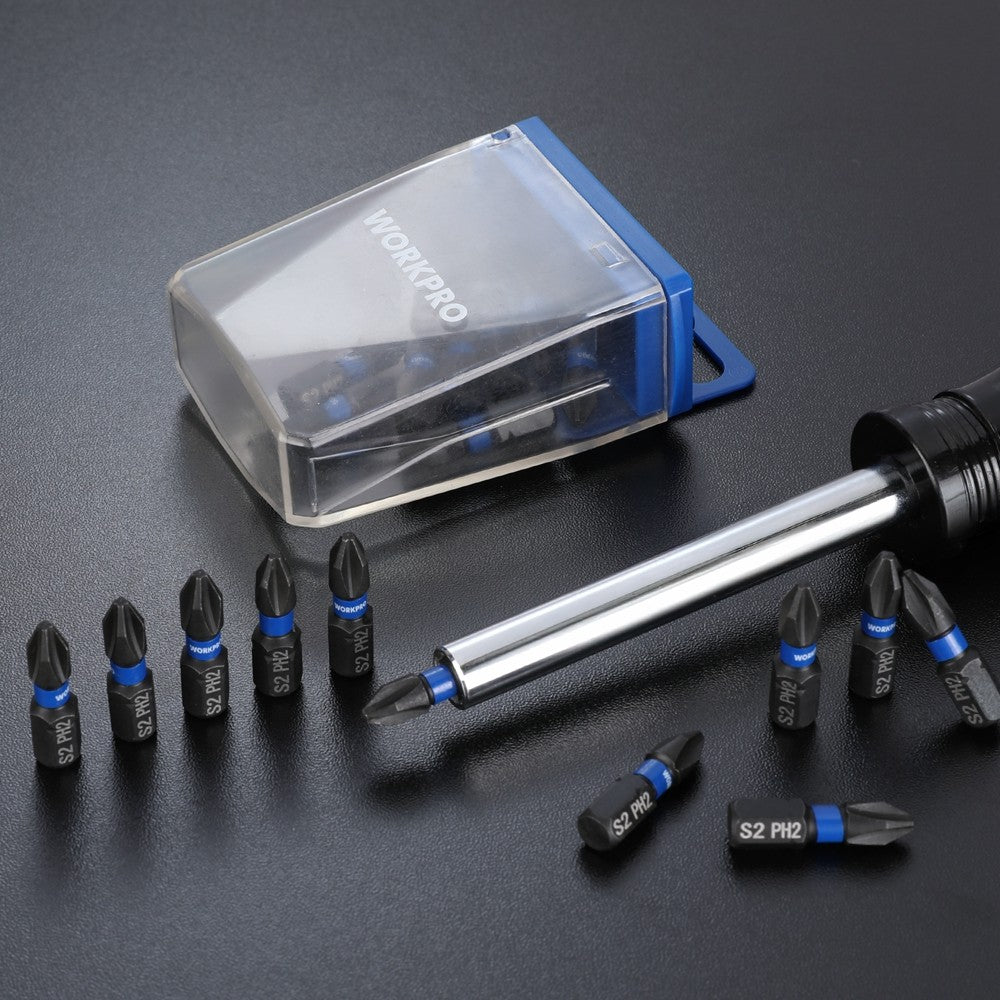 WORKPRO 20pc PH2 Impact Phillips Screwdriver Bit Set by WORKPRO