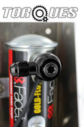 An -6 (jic6) to 1/4" Npt Banjo Assembly for Facet Red / Blue Top Fuel