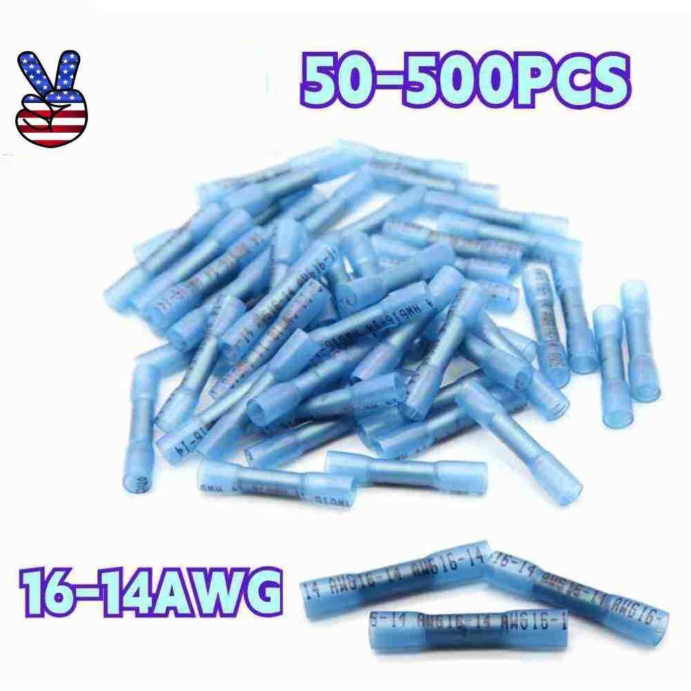 16-14 Gauge Heat Shrink Butt Wire Connectors Crimp Terminals