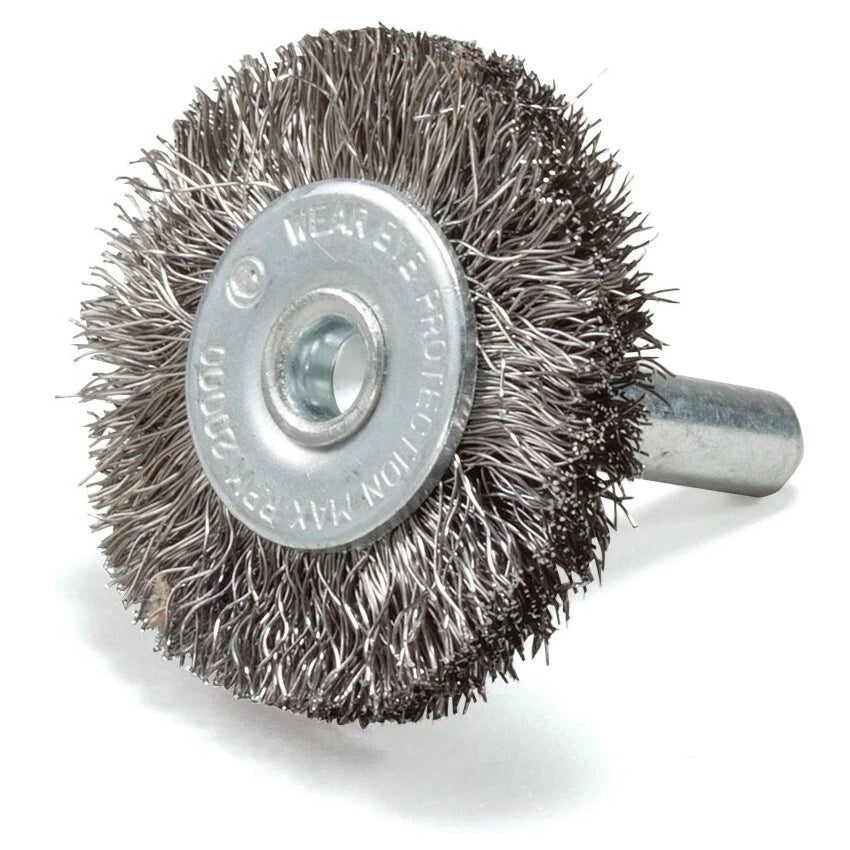 2" Crimped Stainless Steel Wire Wheel Brush with 1/4" Shank Die Grinder or Drill