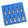 Us Pro Torx Bit Socket Set T10-t55 3/8 Drive Star Bits Ratchet Tool